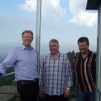 Thomas Gans, Heinz-Gert Trüter und Heiner Scharfe auf dem Bismarckturm