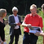 Stellen die Pläne der Presse vor: v.l. Melina Hose, Rolie Tromp, Bürgermeister Dr. Thomas Gans und Boris Janssen  --- Fotos: K.H.Bleß