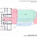 Plan: Hinter der Schule soll eine neue Pausenhalle, die Sporthalle und die neue Mensa entstehen.