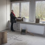 Hier soll demnächst sein neuer Arbeitsplatz sein - mit Blick auf den Kurpark.