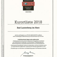 Urkunde Kurorte 2018
